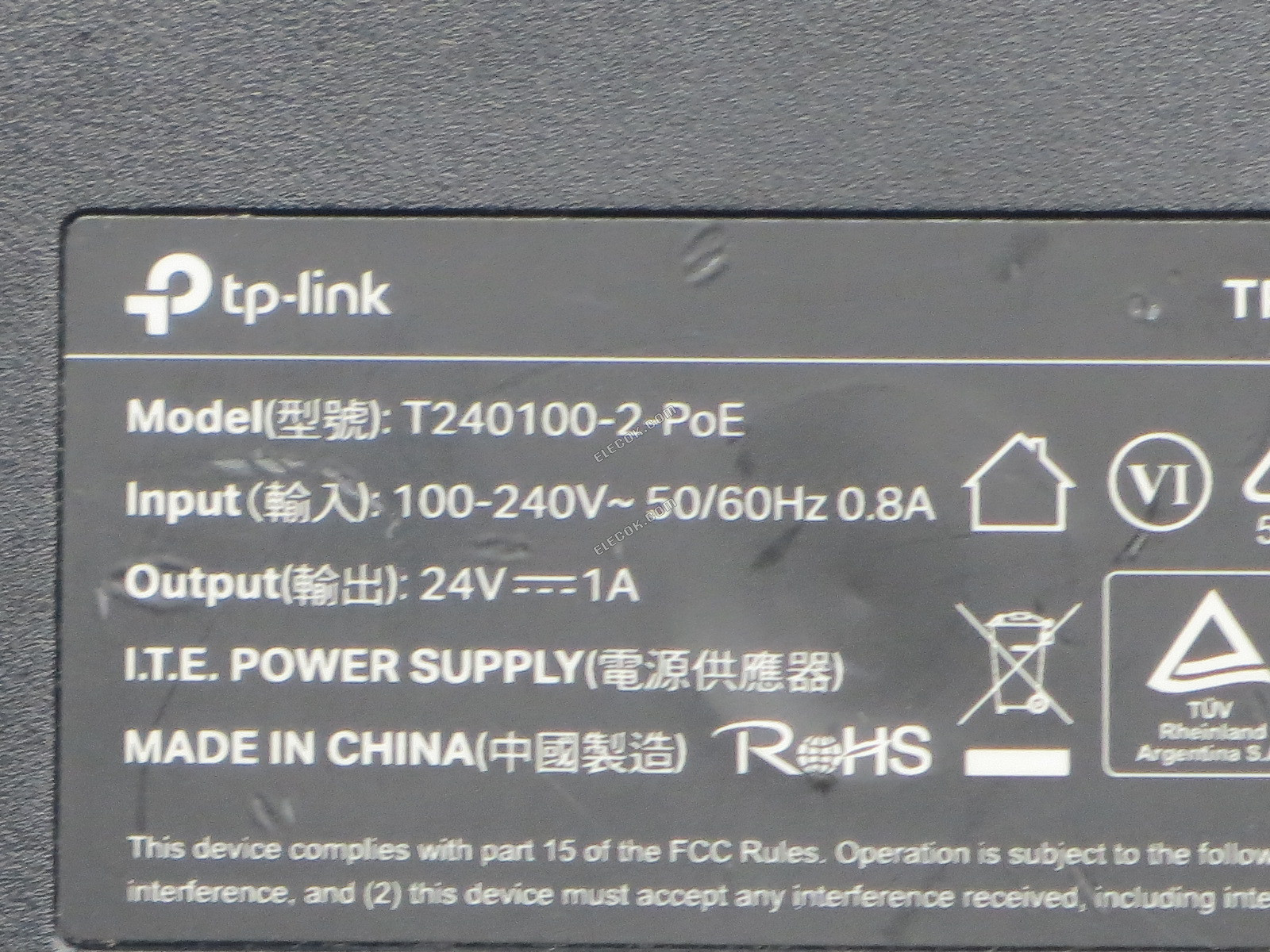 TP-LINK TECHNOLOGIES COLTD 24V1A T240100-2-POE usado 