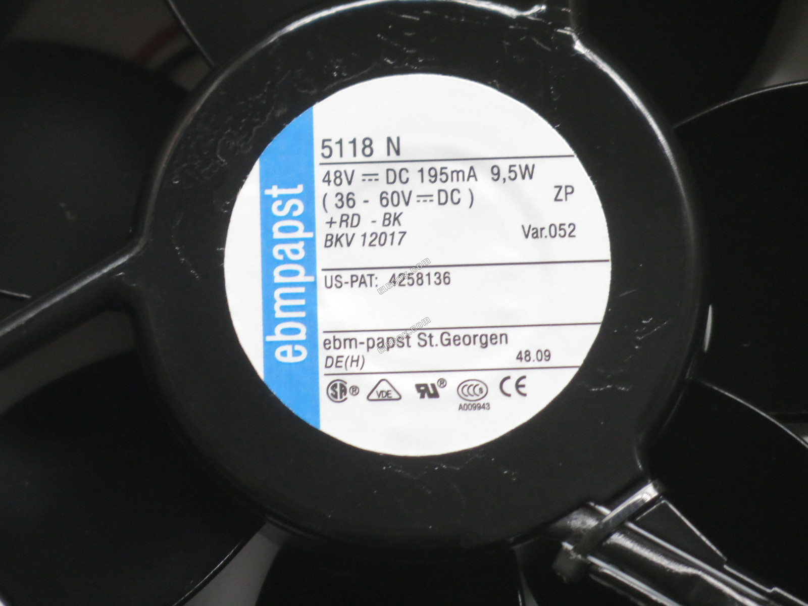 EBM-Papst 5118N 48V 9,5W 2 draden Koelventilator 