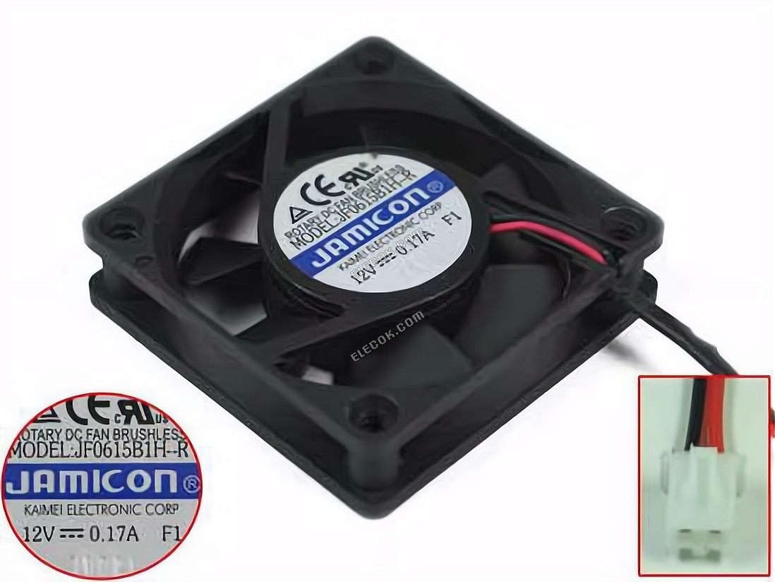 JAMICON JF0615B1H-R 12V 0.17A 2wires Cooling Fan 