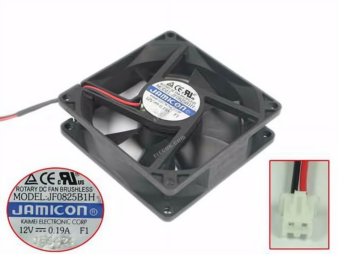 JAMICON JF0825B1H 12V 0.19A 2wires Cooling Fan 