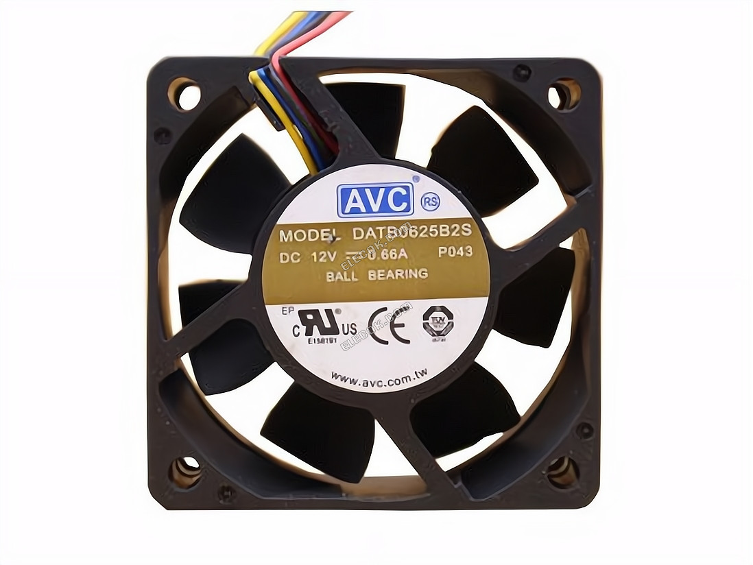 AVC DATB0625B2S 12V 0.66A 3wires cooling fan 