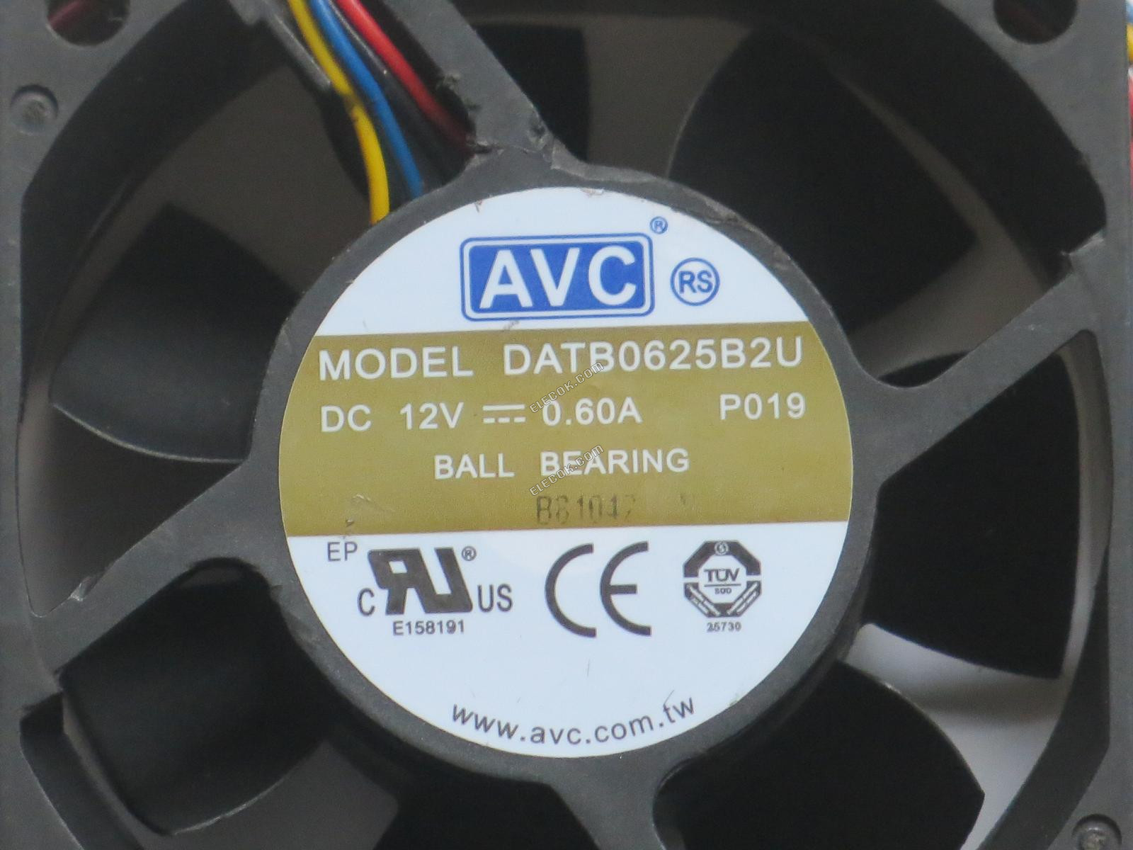 AVC DATB0625B2U 12V 0.60A 4wires cooling fan 