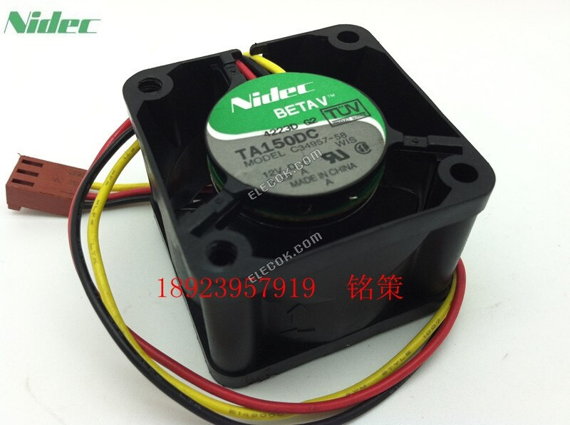 Nidec TA150DC B34957-33 12V 0.29A 3wires Cooling Fan 