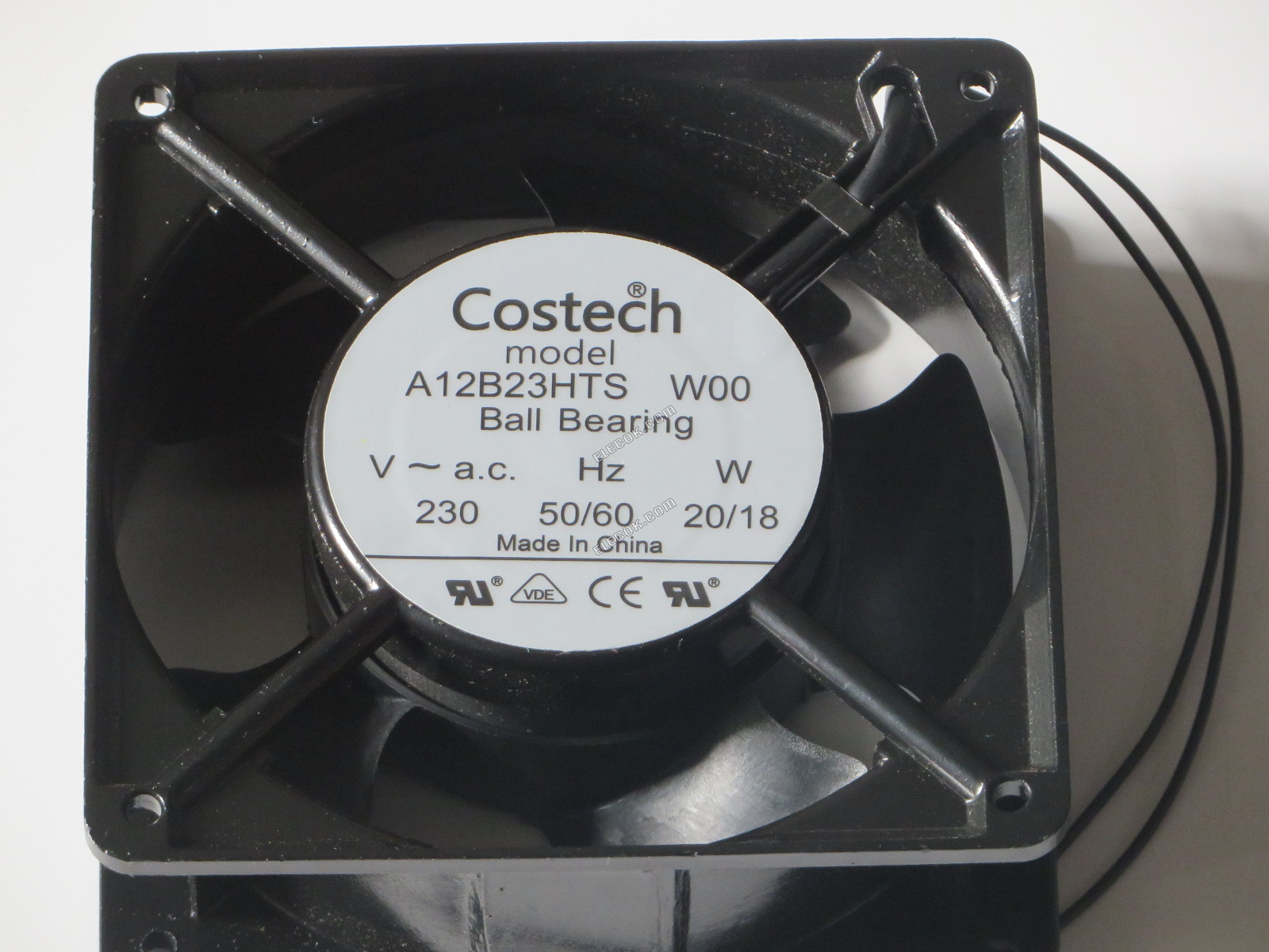 Costech A12B23HTS W00 230V 20/18W 2 ledninger Køleventilator 