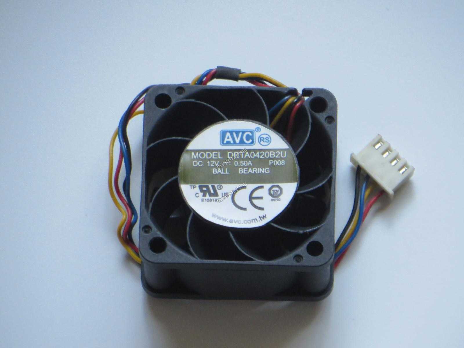 AVC DBTA0420B2U, DBTA0420B2U-P008 12V 0.50A 4wires cooling fan 
