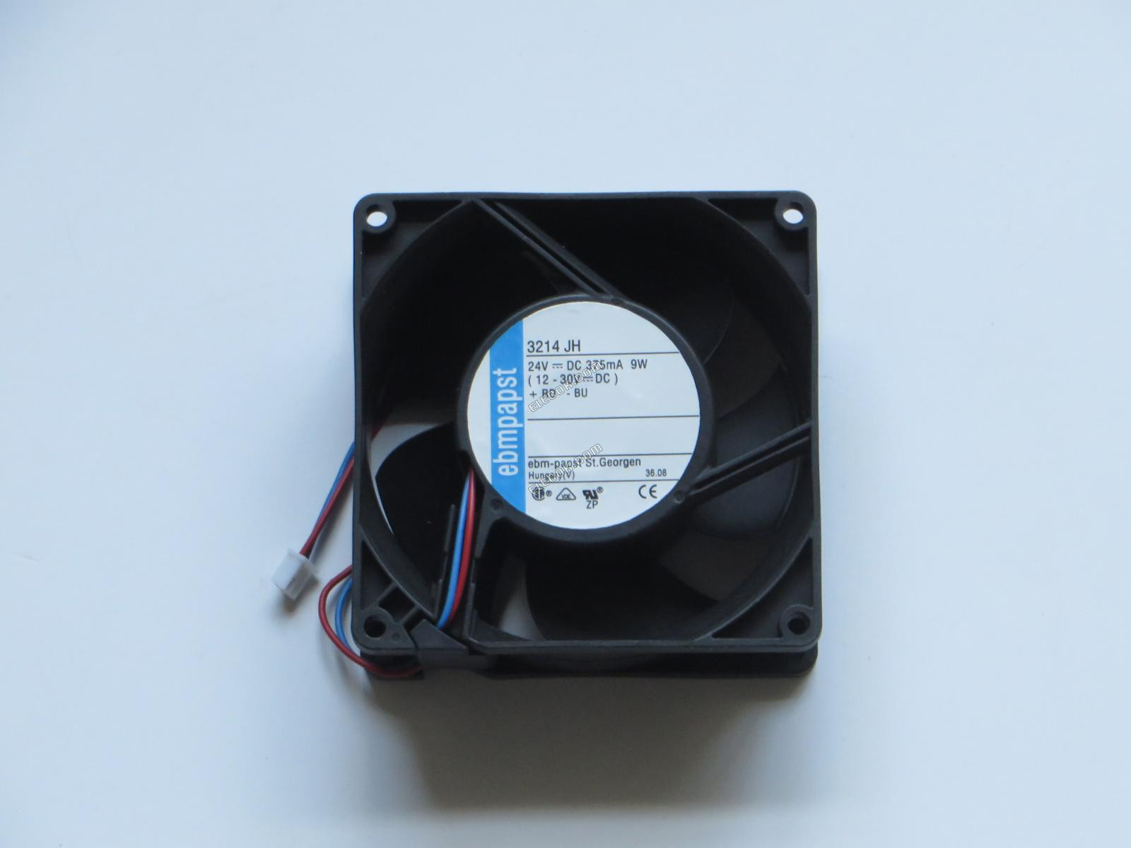 EBM-Papst 3214JH 24V 0,375A 9W 2 fils Ventilateur De Refroidissement avec blanc connecteur, reconditionné 