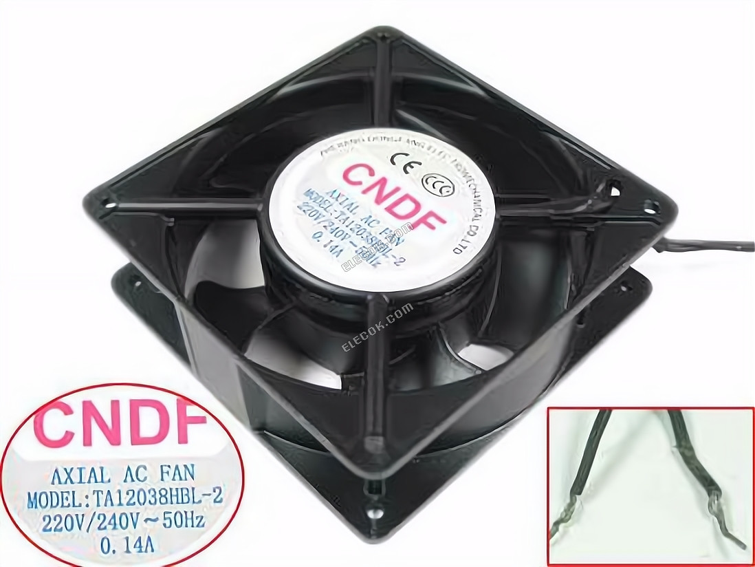 CNDF TA12038HBL-2 Server - Square Fan sq120x120x38mm, 2-wire, 220V 0.14A 