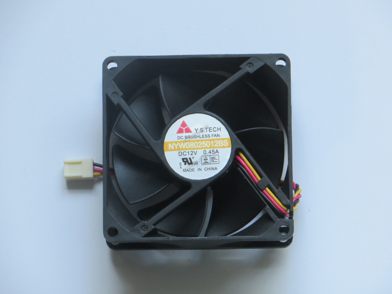Y.S.TECH NYW08025012BS 12V 0.45A 3線冷却ファン