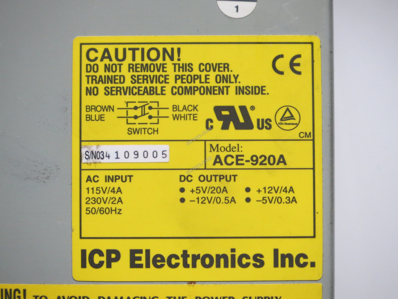 IEI ACE-920A Server-power Supply ACE-920A, Used 