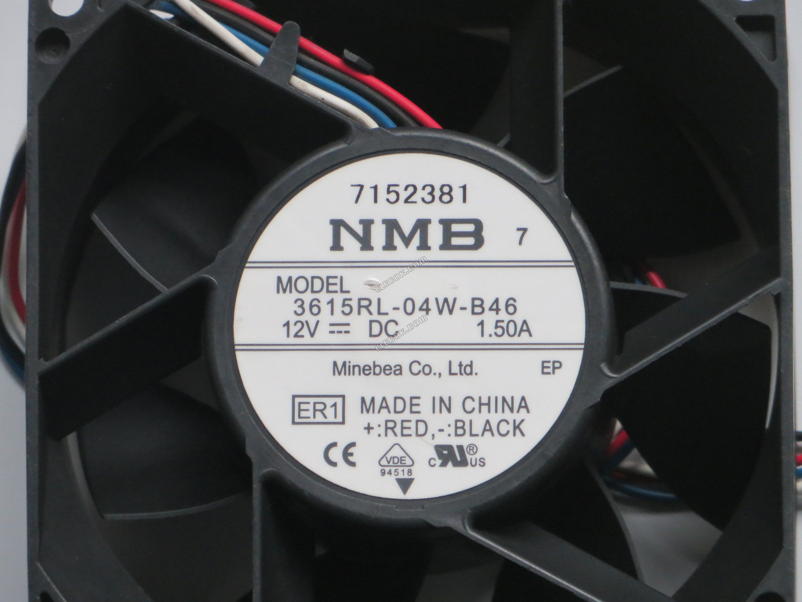 NMB-MAT / Minebea 3615RL-04W-B46 ER1 DC 12V 1,5A 4 αγωγών ανεμιστήρας 