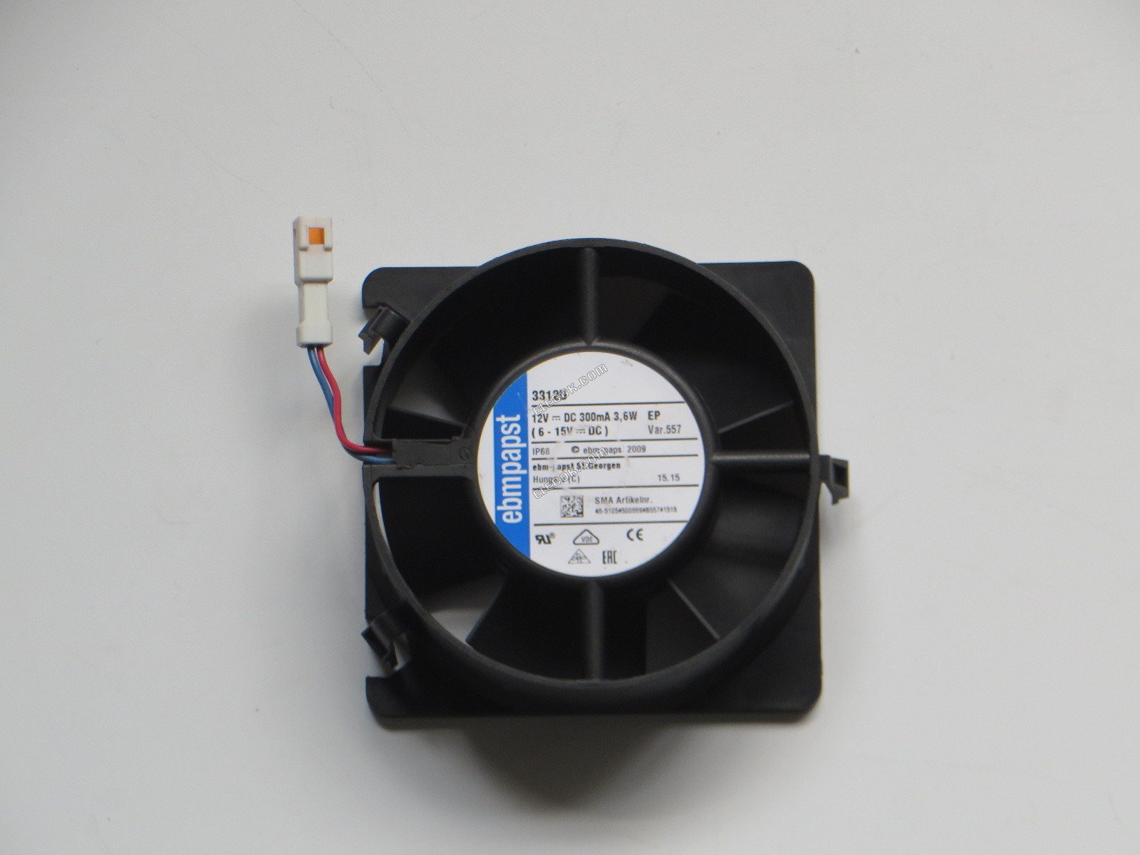 EBM-Papst 3312U 12V 300MA 3,6W 2 fils Ventilateur De Refroidissement 