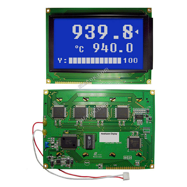 NHD-240128WG-BTML-VZ# Newhaven Display LCD Graphic Display Module STN-Blue(-) 240x128 144.0 x 104.0