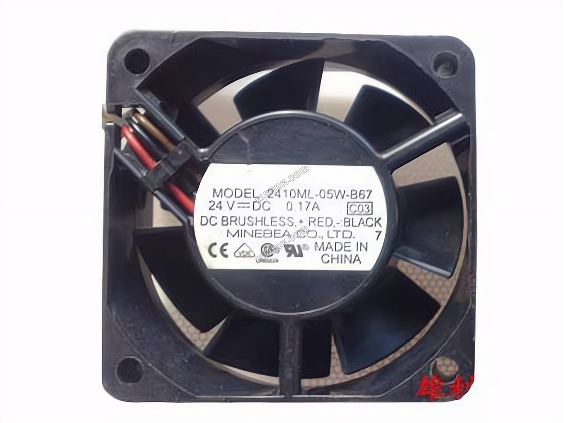NMB 2410ML-05W-B67 24V 0.17A 3wires cooling fan 