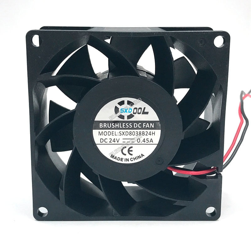 SXDOOL SXD8038B24H 80*80*38mm DC 24V brushless ανεμιστήρας ψύξης 0,45A 6000RPM 83.5CFM 57DBA για διακομιστής αντιστροφέας περίβλημα 2 Γραμμές 