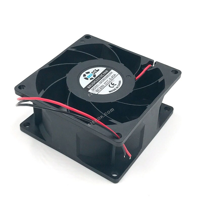 SXDOOL SXD8038B24H 80*80*38mm DC 24V brushless ανεμιστήρας ψύξης 0,45A 6000RPM 83.5CFM 57DBA για διακομιστής αντιστροφέας περίβλημα 2 Γραμμές 
