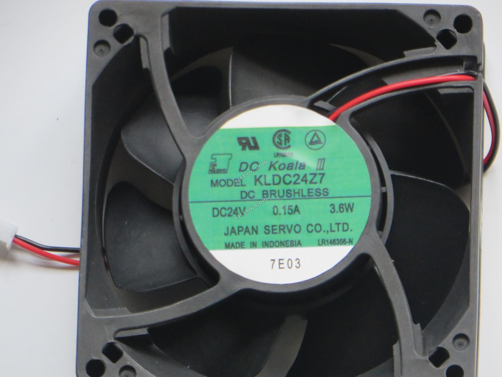 SERVO KLDC24Z7 24V 0.15A 3.6W 2wires Cooling Fan 