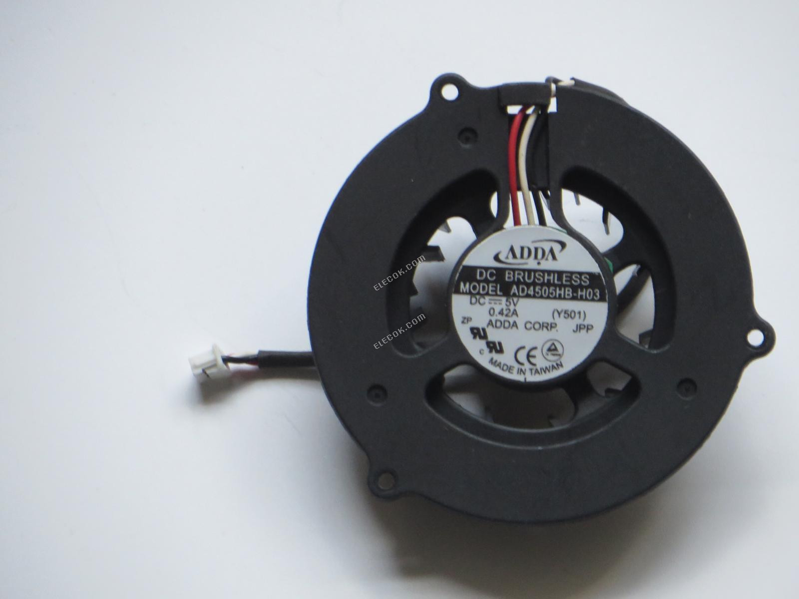ADDA AD4505HB-H03 5V 0.42A 3wires Cooling Fan 
