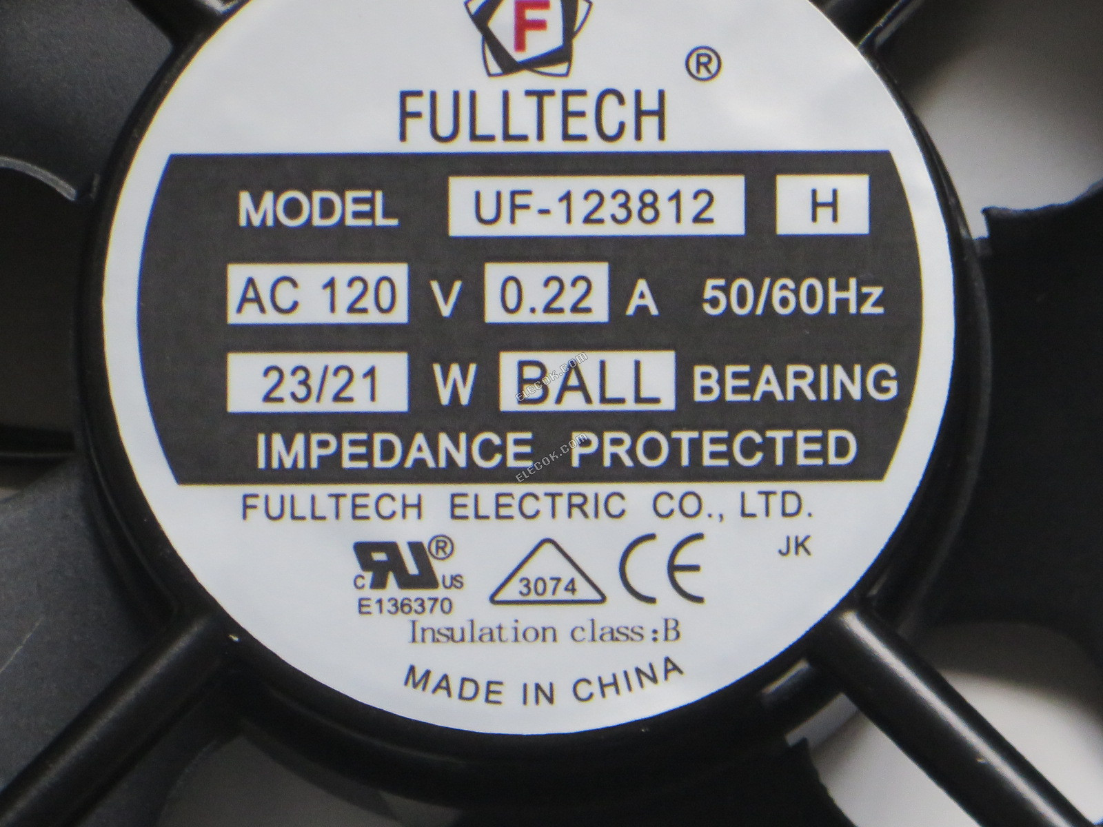 FULLTECH UF-123812H 120V 0,22A 23/21W 2fios Ventoinha 