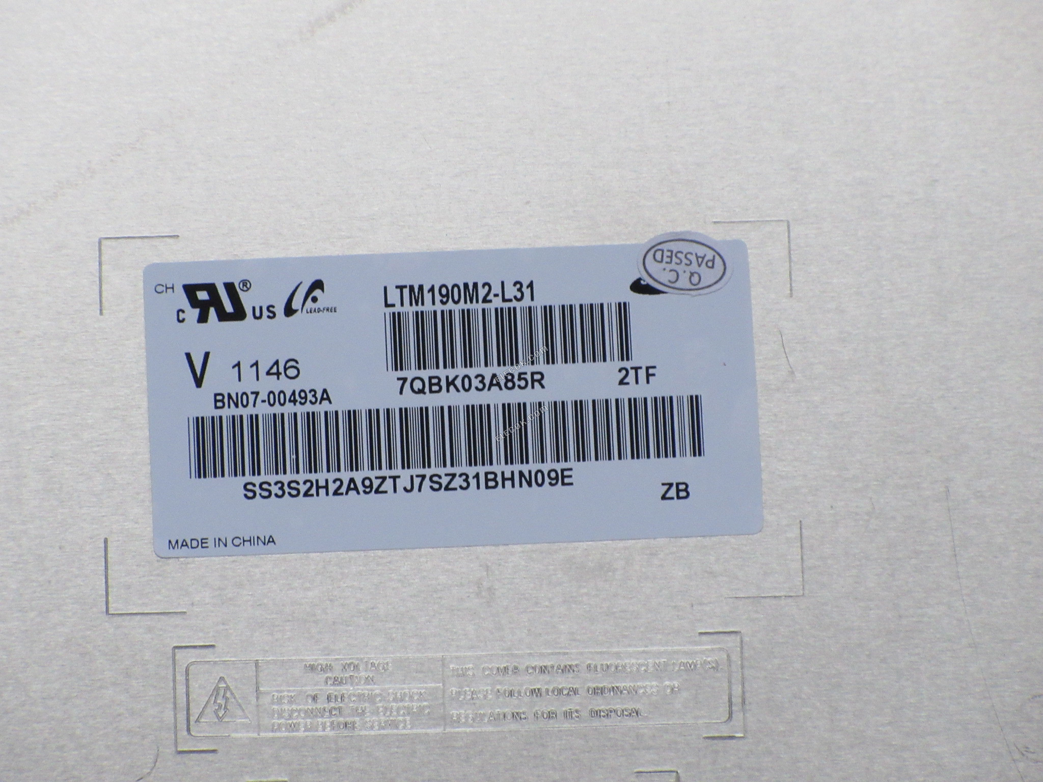 LTM190M2-L31 SAMSUNG 19.0" a-Si TFT-LCD Panel glossy Ubrugt Gammelt Lager 
