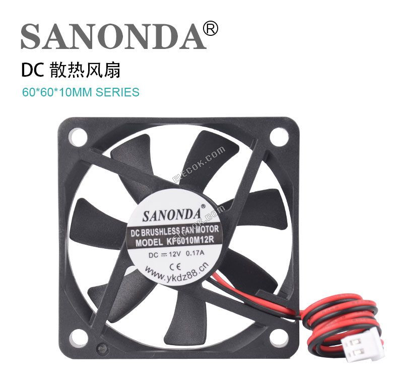 SANONDA KF6010M12R 12V 0.17A 2線冷却ファン