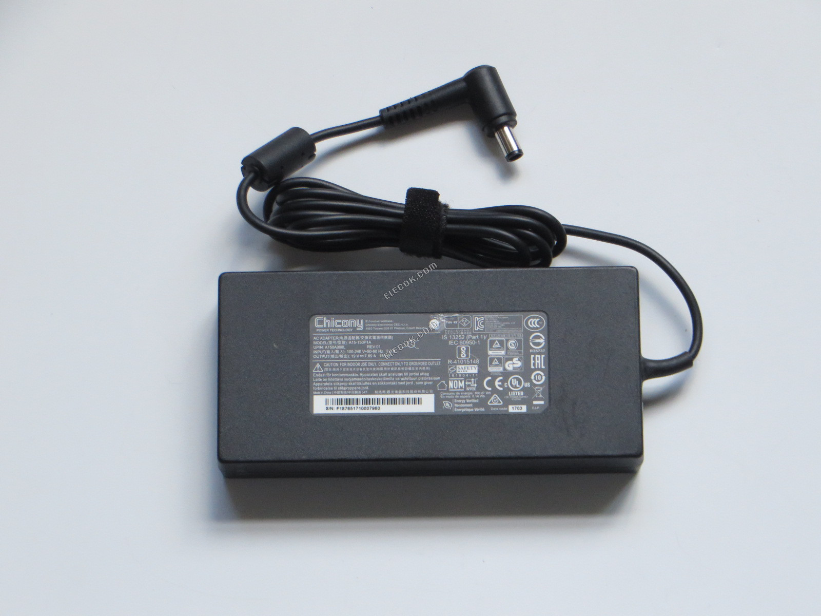 Chicong 19V 7.89A 150W A15-150P1A, interface is 7.5*5.0MM large mouth with needle, used 