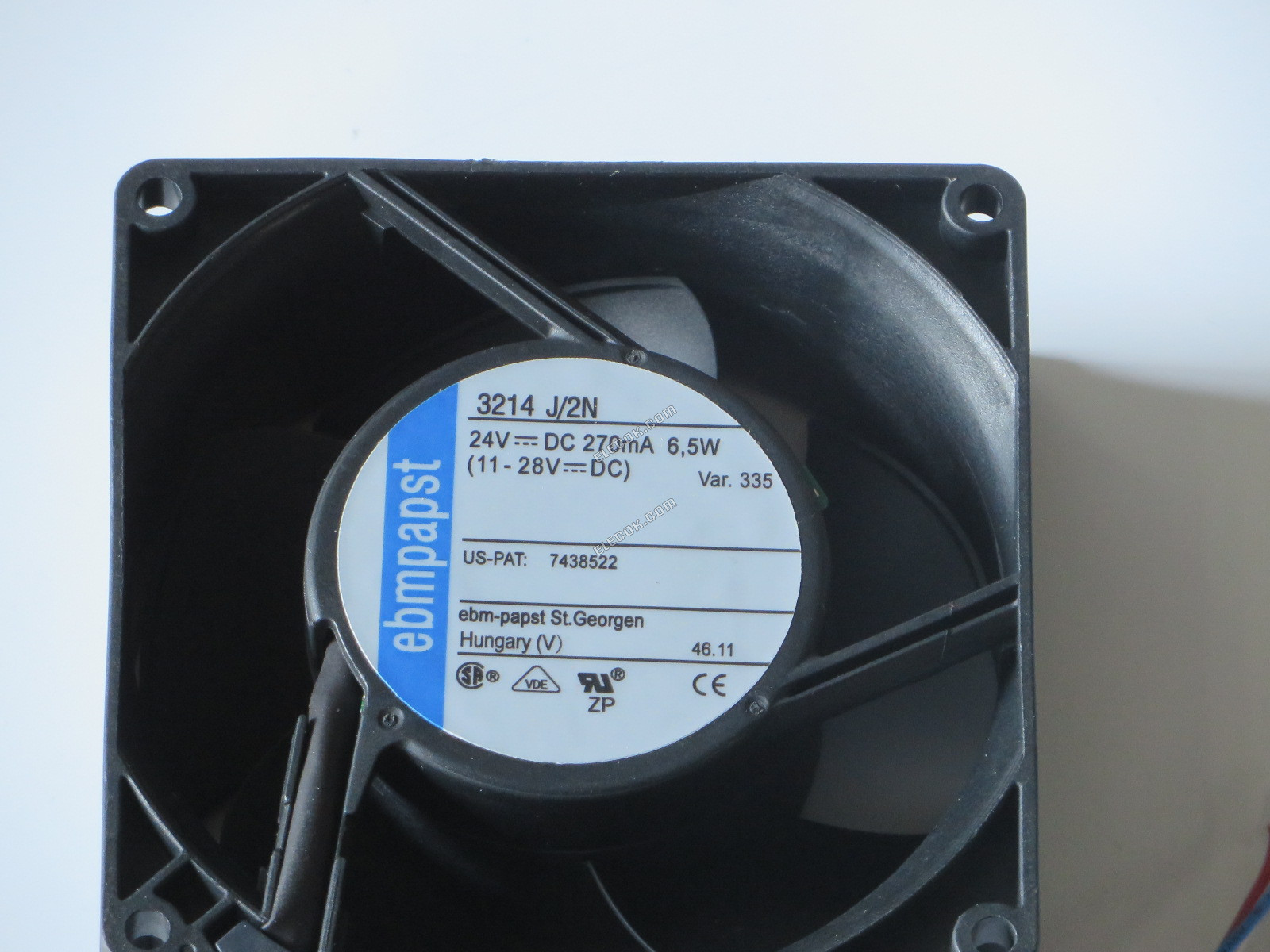 Ebmpapst 3214J/2N 24V 270mA 6,5W 3 fili Ventola Di Raffreddamento con bianca connettore, Ristrutturato 