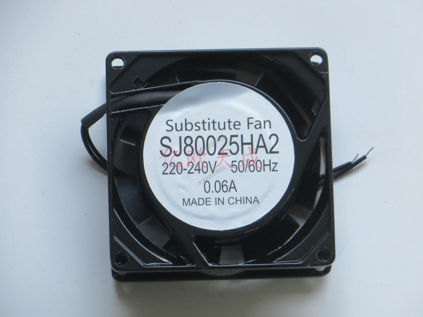 SAN JUN Suntronix SJ80025HA2 220/240V 50/60HZ 0.06A 2wires cooling fan, substitute 