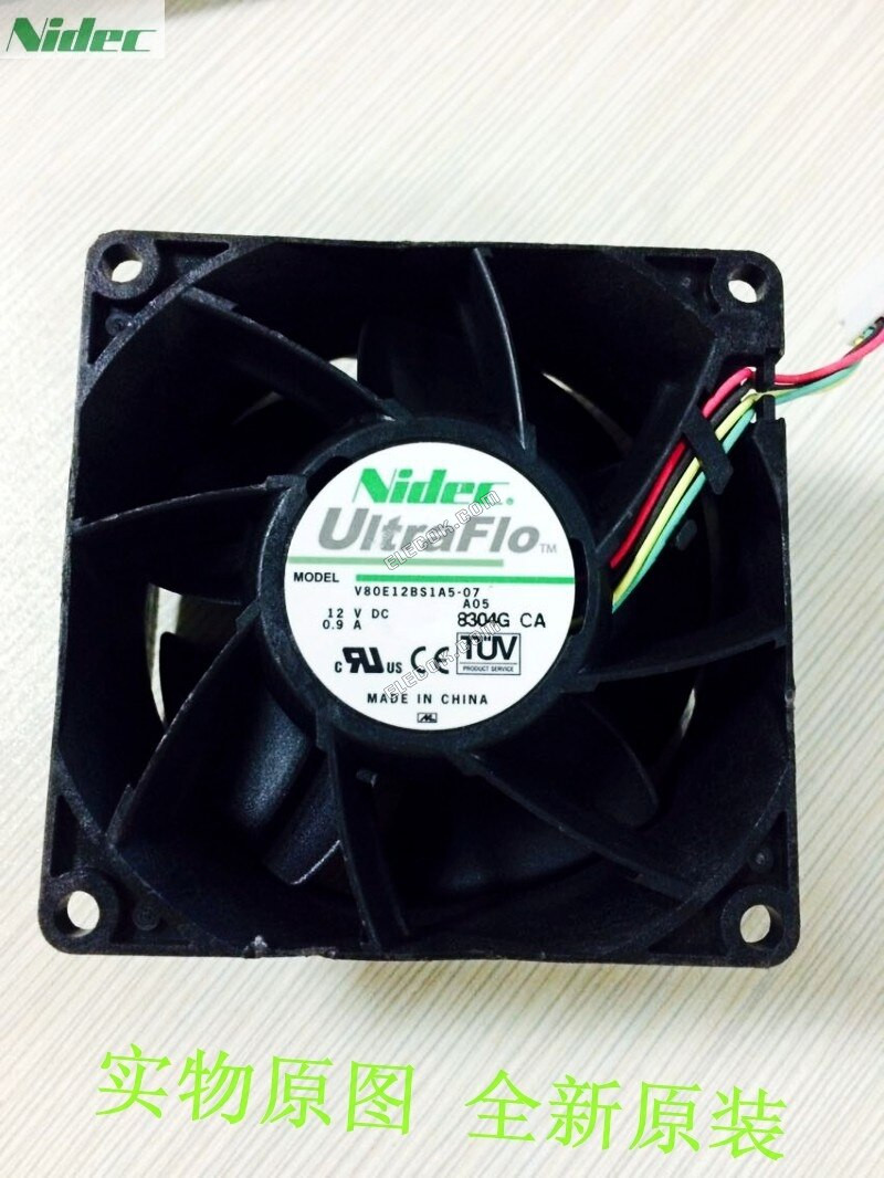 Nidec V80E12BS1A5-07 12V 0.9A 4wires Cooling Fan without connector, substitute 