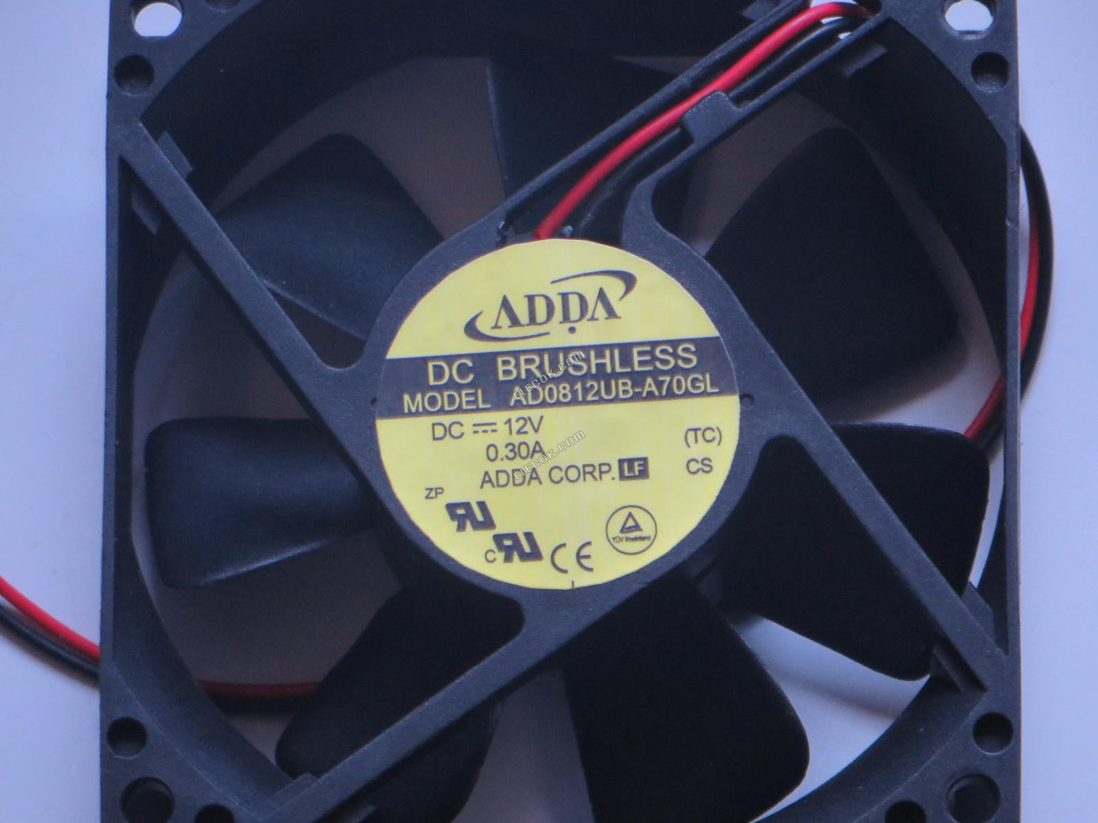 ADDA AD0812UB-A70GL 12V 0.3A 2wires Cooling Fan 