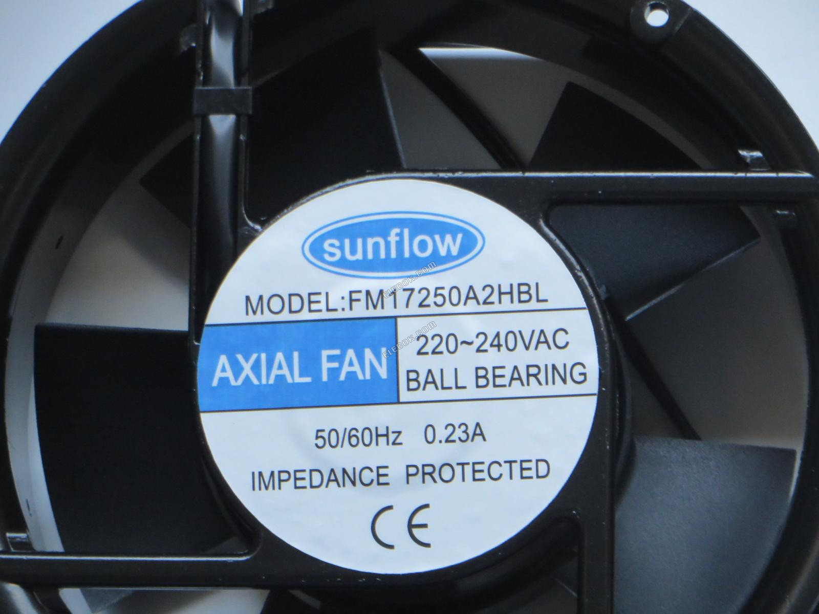 sunflow FM17250A2HBL 220/240V 0.23A 2 Wires Cooling Fan 