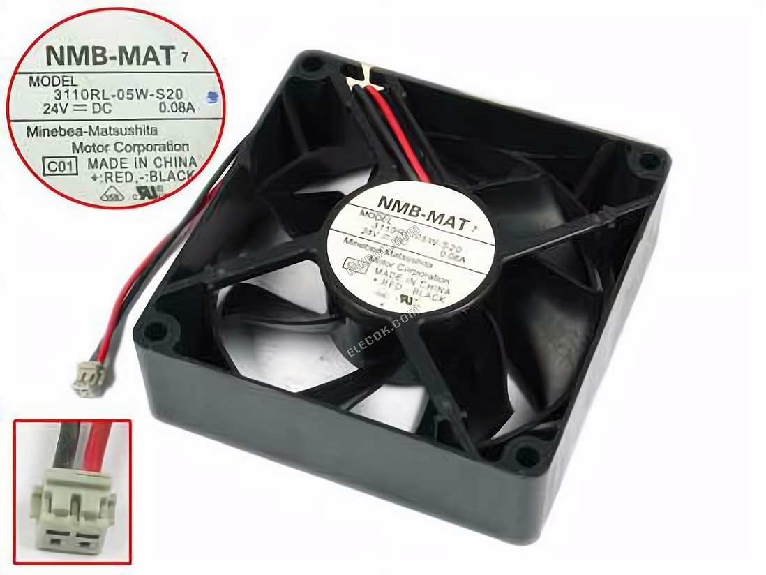 NMB 3110RL-05W-S20 24V 0,08A 2 fili ventola di raffreddamento 