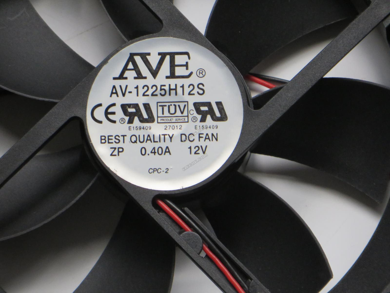 AVE AV-1225H12S 12V 0.40A 2wires cooling fan 