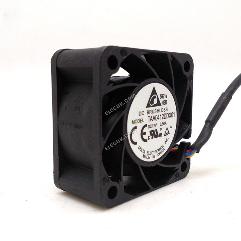 DELTA TAA0412DDX01 12V 0.90A 4wires Cooling Fan 