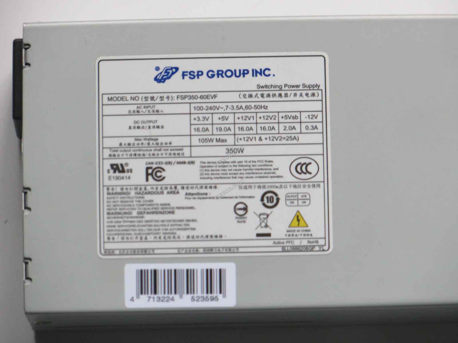 FSP Group Inc nouveau version FSP350-60EVF Alimentation Serveur 350W, 1U sans puissance switch 