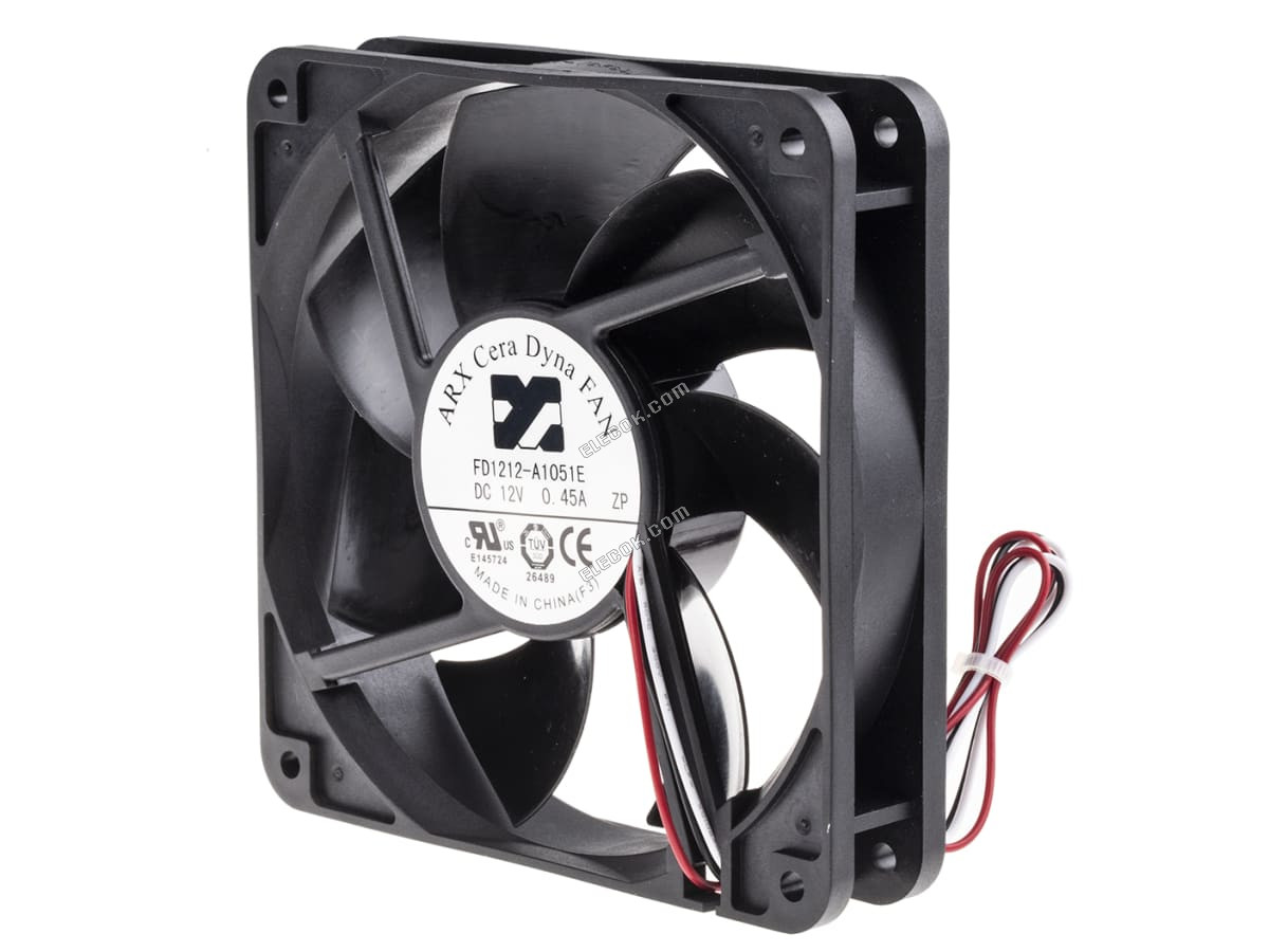 FD1212-A1051E2AL ARX, 12 V dc, DC Axial Fan, 120 x 120 x 25mm, 180.8m³/h, 5.04W 