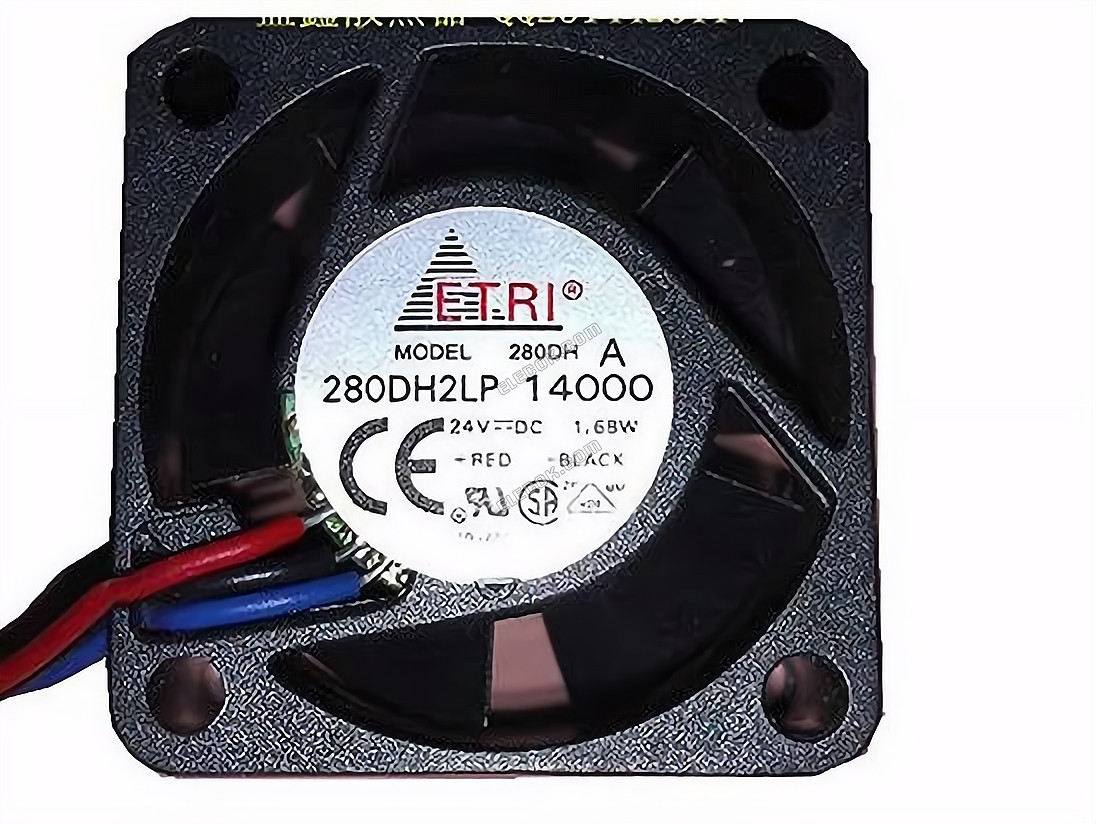 ETRI 280DH Server - Vierkant Ventilator A, 280DH2LP, sq40x40x20, 3 draden, 24V 1,68W 