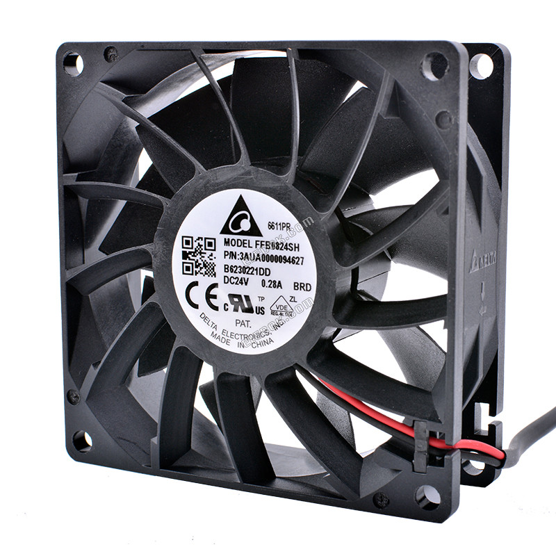 DELTA FFB0824SH 24V 0.28A 2wires Cooling Fan, refurbished 