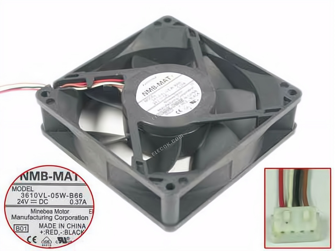 NMB 3610VL-05W-B66 24V 0,37A 4 drähte kühllüfter 