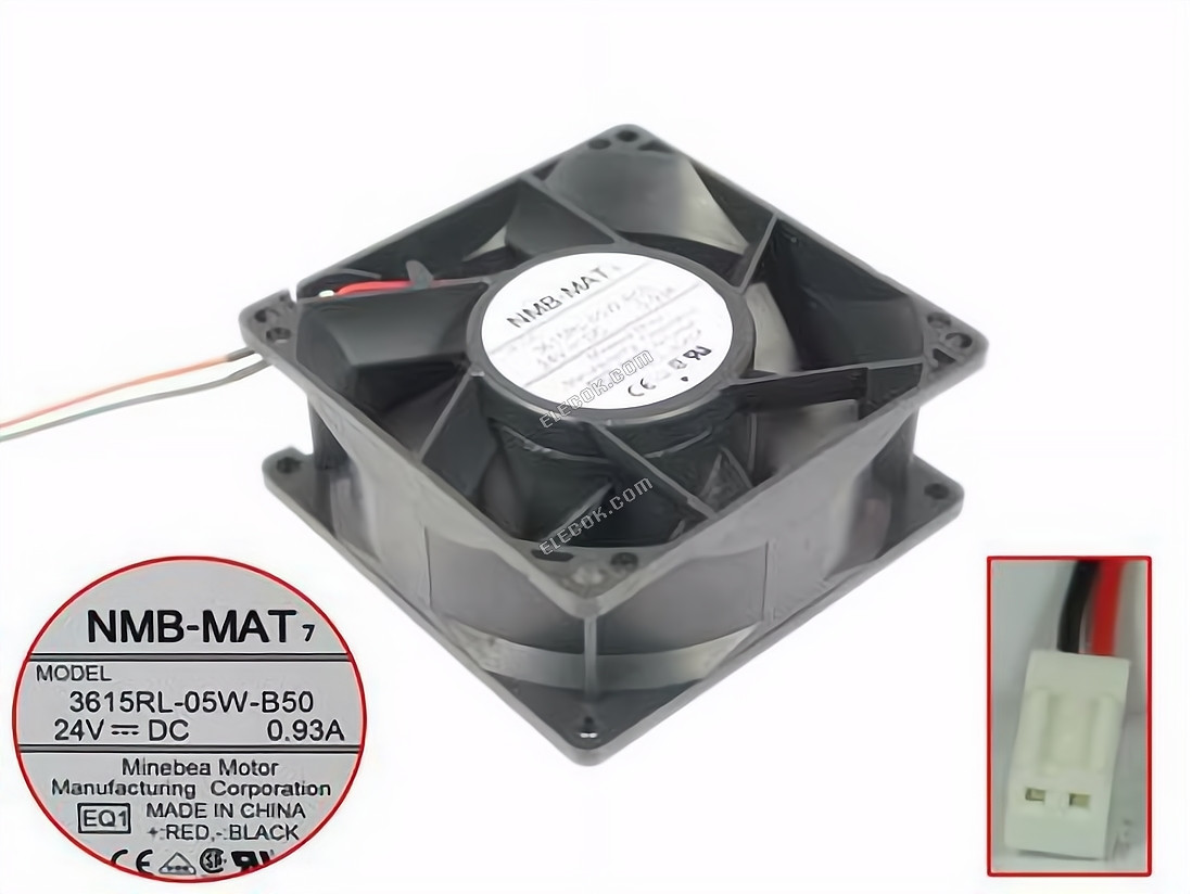 NMB 3615RL-05W-B50 24V 0.93A 2wires cooling fan 