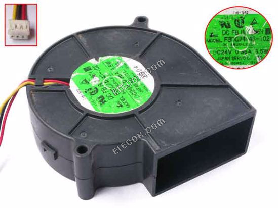Japan Servo FBDC24P4S-702 サーバー- 送風機ファンbw95x95x33, w50x3x3, 24V 0.36A 8.5W 3線