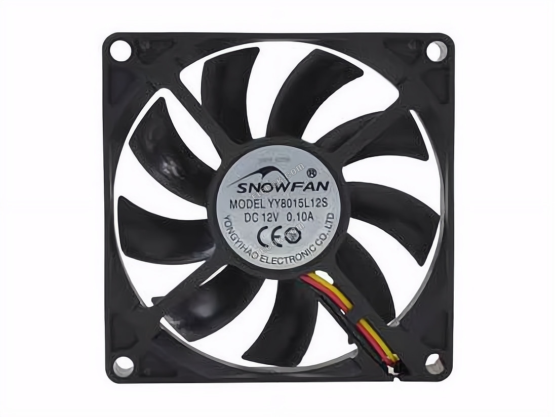 SNOW WENTYLATOR / YONGYIHAO YY8015L12S Serwer - Kwadratowy Wentylator sq80x80x15, 3W, DC 12V 0,1A 3 Przewody 