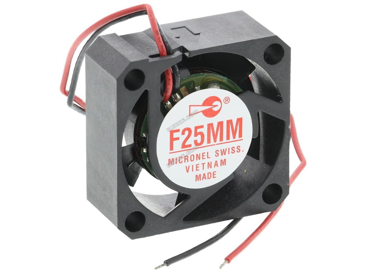 F25MM-012XK-9 Micronel, 12 V dc, DC Axial Ventilator, 25 x 25 x 10mm, 3.84m³/h, 720mW 
