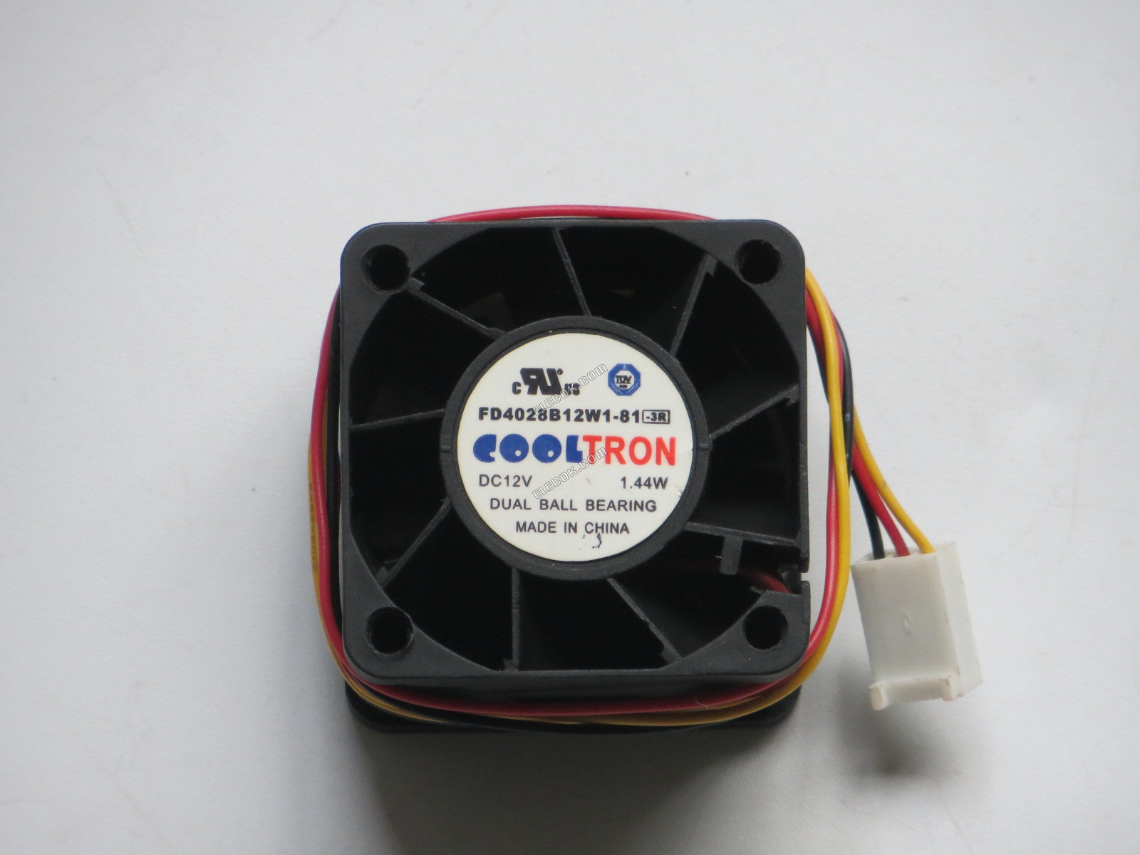 COOLTRON FD4028B12W1-81 Servidor - Quadrado Ventilador sq40x40x28, 3W, DC 12V 1,44W 3 Fios 