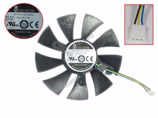 その他ブランドCTECOTHERM サーバー- Frameless / GPU ファンGFY09010E12SPA 12V 0.50A, W30x3x3, D85xC42, 黒3線