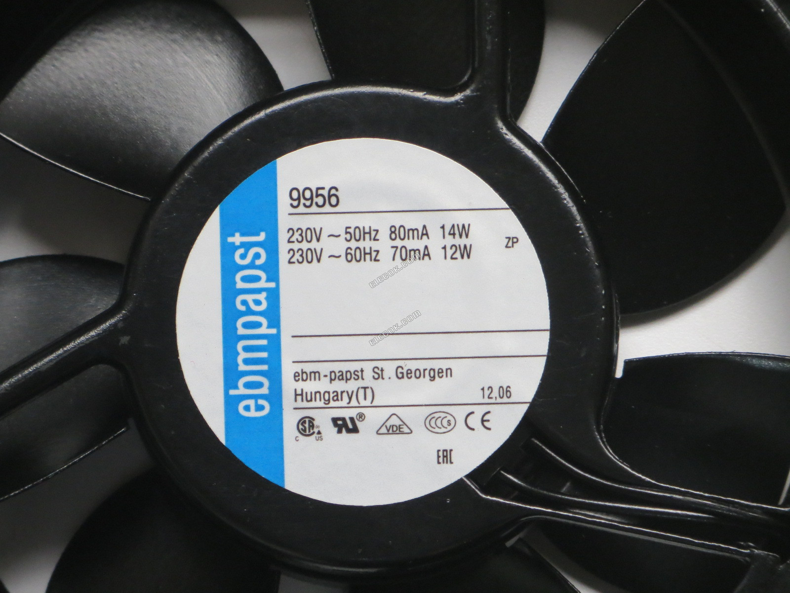 Ebmpapst 9956 230V 80/70ma 50/60HZ 14/12W Cooling Fan with plug connection. refurbished 