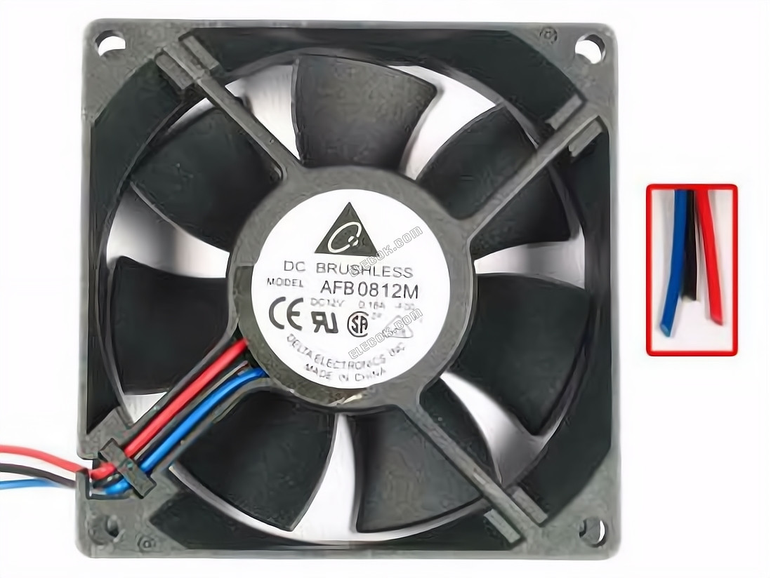 DELTA AFB0812M 12V 0.18A 1.44W 2wires Cooling Fan 