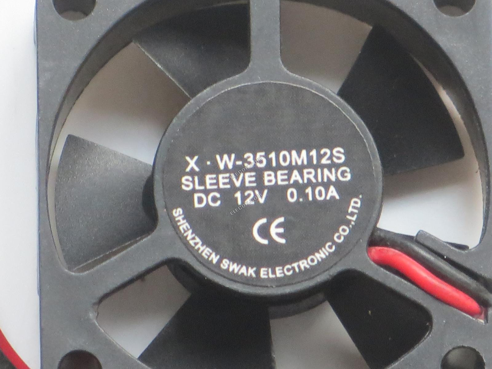 SWAK X.W-3510M12S 12V 0.10A 2 전선 냉각 팬 
