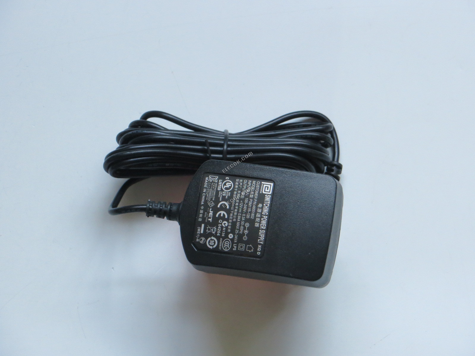 PHIHONG PSM11R-120 AC Adapter 5V-12V 12V 0.84A, Barrel 5.5/2.1mm, EU 2-pin Plug 