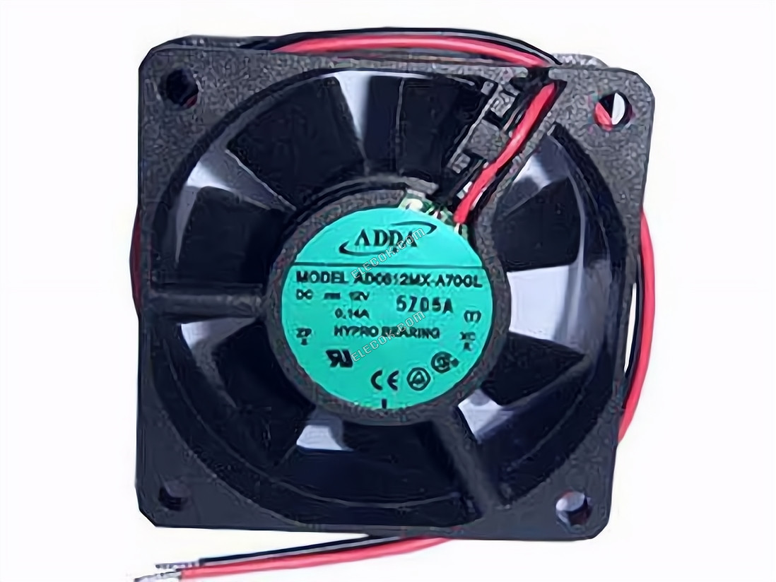 ADDA AD0612MX-G70GL Server - Vierkant Ventilator sq60x60x10mm, 2 draden, 12V 0,14A 