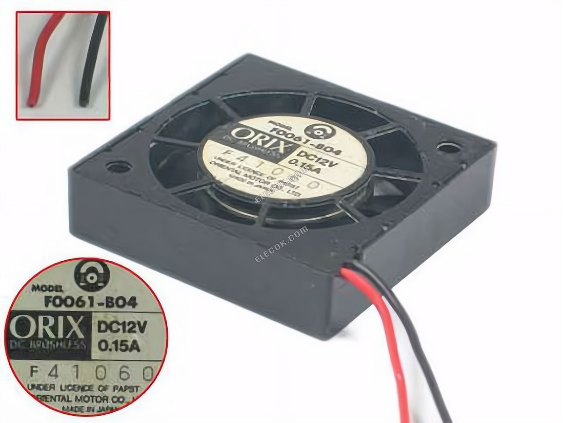 ORIX F0061-B04 12V 0.15A 2wires Cooling Fan 